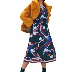 Halogen Smocked Waist Long Sleeve Dress Size L